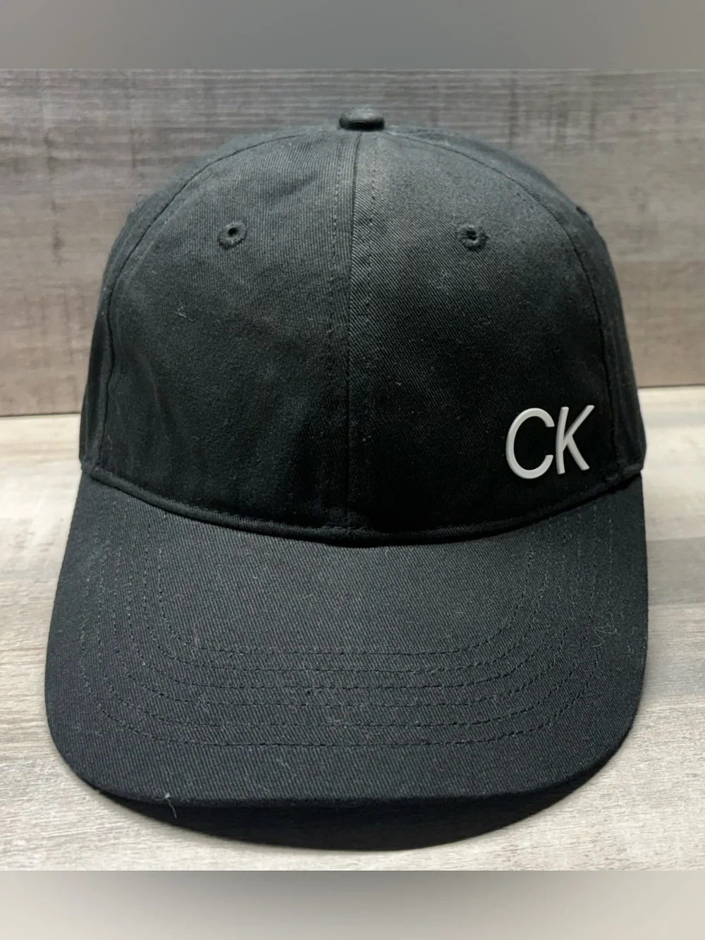 Calvin Klein CK Black Adjustable Baseball Cap Hat Logo Strapback Adult